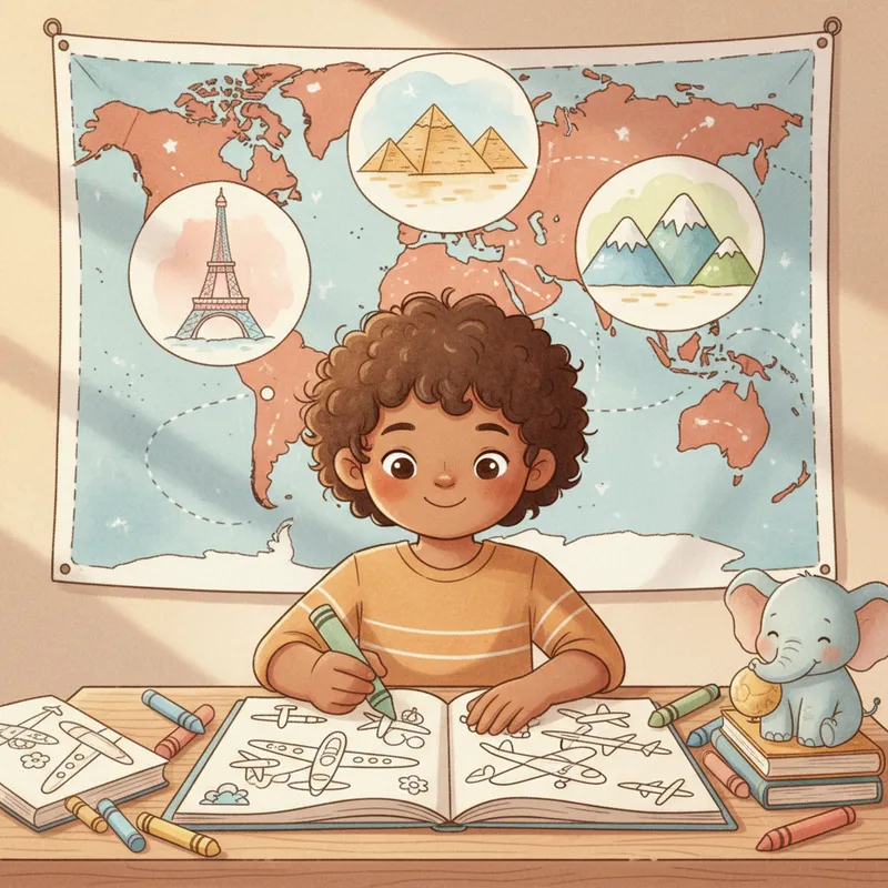 How airplane coloring teaches kids about the world
